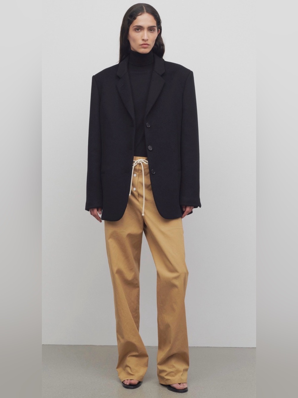 The Row Bonnette Pant Brown Paper Size 6 High Waist Pull On Cotton Trouser